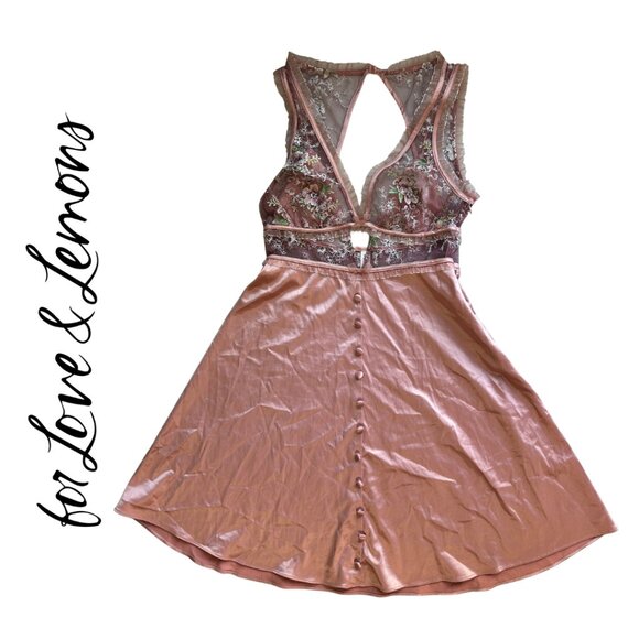 EUC! RARE! For Love and Lemons Euphoria Embroidered Floral Slip Dress Size XS - Picture 6 of 16